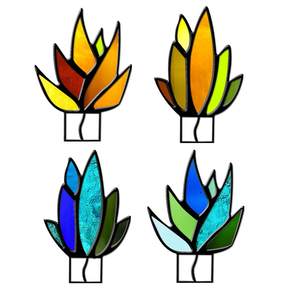 

Акриловое мини искусственное растение-Агава, цветное витражное искусственное растение, настольное украшение для дома и сада