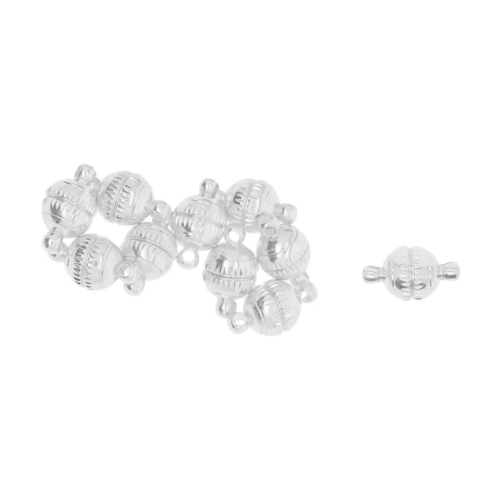 

10Pcs Silvery for Bracelet Necklace Jewelry Finding 8mm Ball