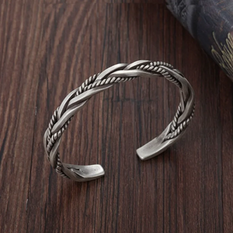 

Adjustable Twist Type Bracelet Punk Geometric Opening Twisted Woven Bracelet for Men Bangle Jewelry Male Gifts with Delicate Box