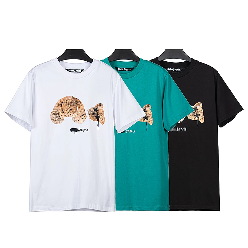

Palm Angels 22SS New Unisex Male and Female Pentagram Bear Print Casual Trend Fashion Loose Couple T-shirt Boygirlfriends Gift