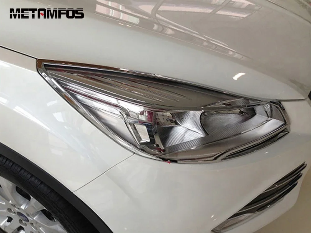Накладка на переднюю фару для Ford Kuga Escape 2013 2014 2015 хромированная защитная рамка фар