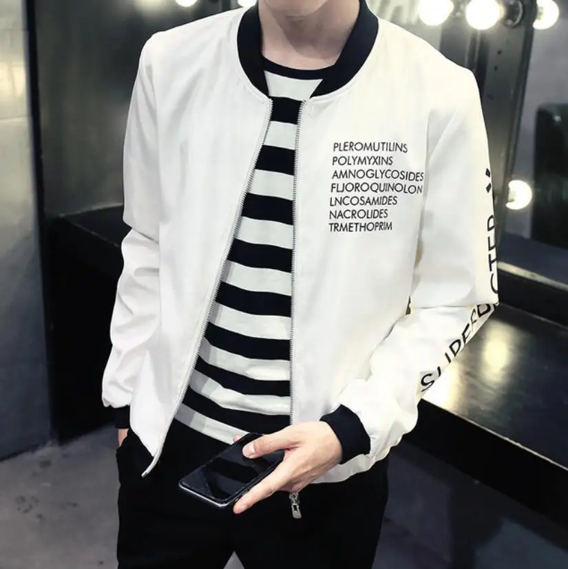 

2023HOT 2019 New Fashion Slim Bomber Jacket Male Overcoat Men Baseball Jacket Spring Autumn Casual Solid Outwear Tops Clothing