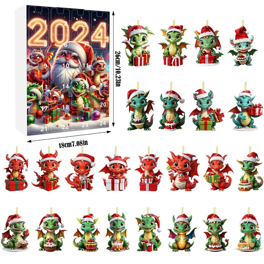 Cute Acrylic Christmas Blind Box Cartoon Bag Pendant Calendar Gift Dragon
