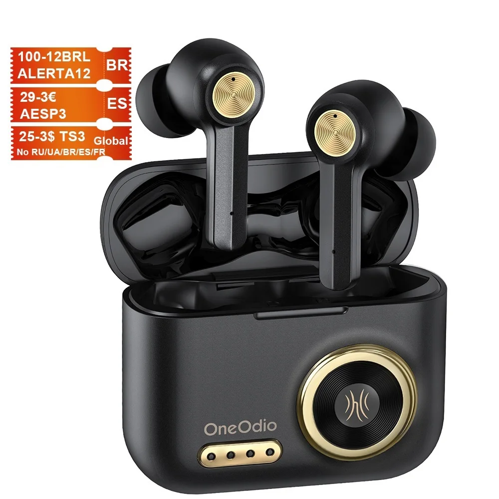 

Oneodio F2 Bluetooth Earphones HiFi Stereo Wireless Earbuds With Microphone 48Hrs Playtime TWS Retro Bluetooth 5.0 Headset AAC