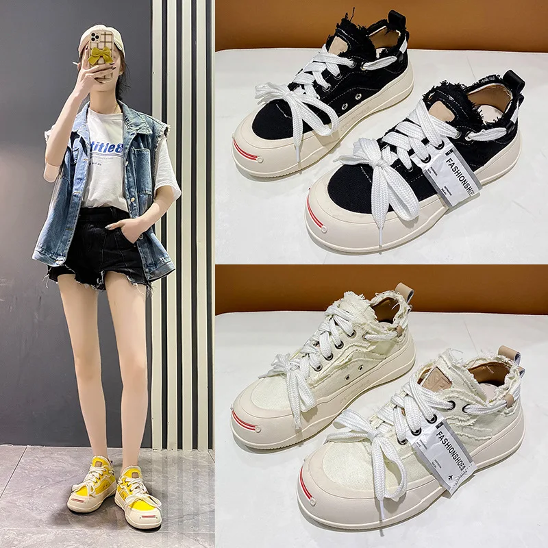 

Женские холщовые кроссовки Smile Shoes, повседневная обувь для студентов, новинка 2022, модные белые кроссовки для Owmen, повседневная обувь
