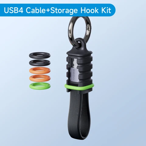 Короткий USB4 кабель для передачи данных Hagibis, портативный комплект брелков, 40 Гбит/с, кабель USB C — Type C PD 240 Вт для Thunderbolt 3/4 iPhone 17 Pro SSD