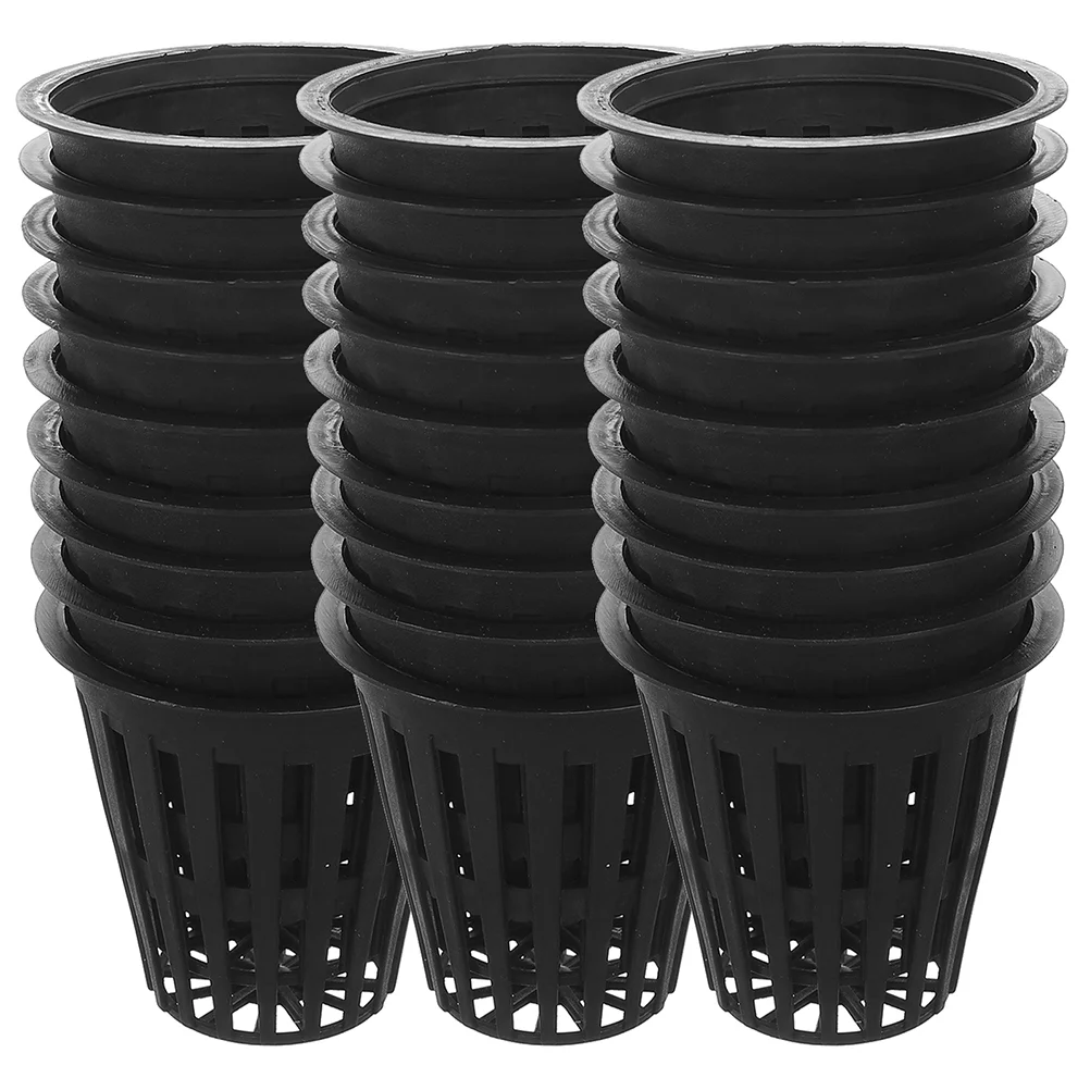 

50Pcs Hydroponic Planting Mesh Pots Mini Planting Baskets Slotted Mesh Net Cups Reusable Net Pots