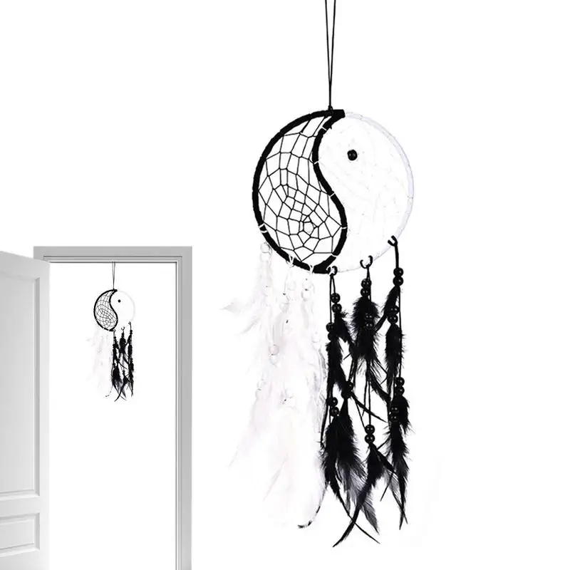 

Innovative Dream Catcher Indian Style Ji Kids Room Decoration Wall Car Hanging Decor Yin Yang Feather Crafts Dreamcatcher