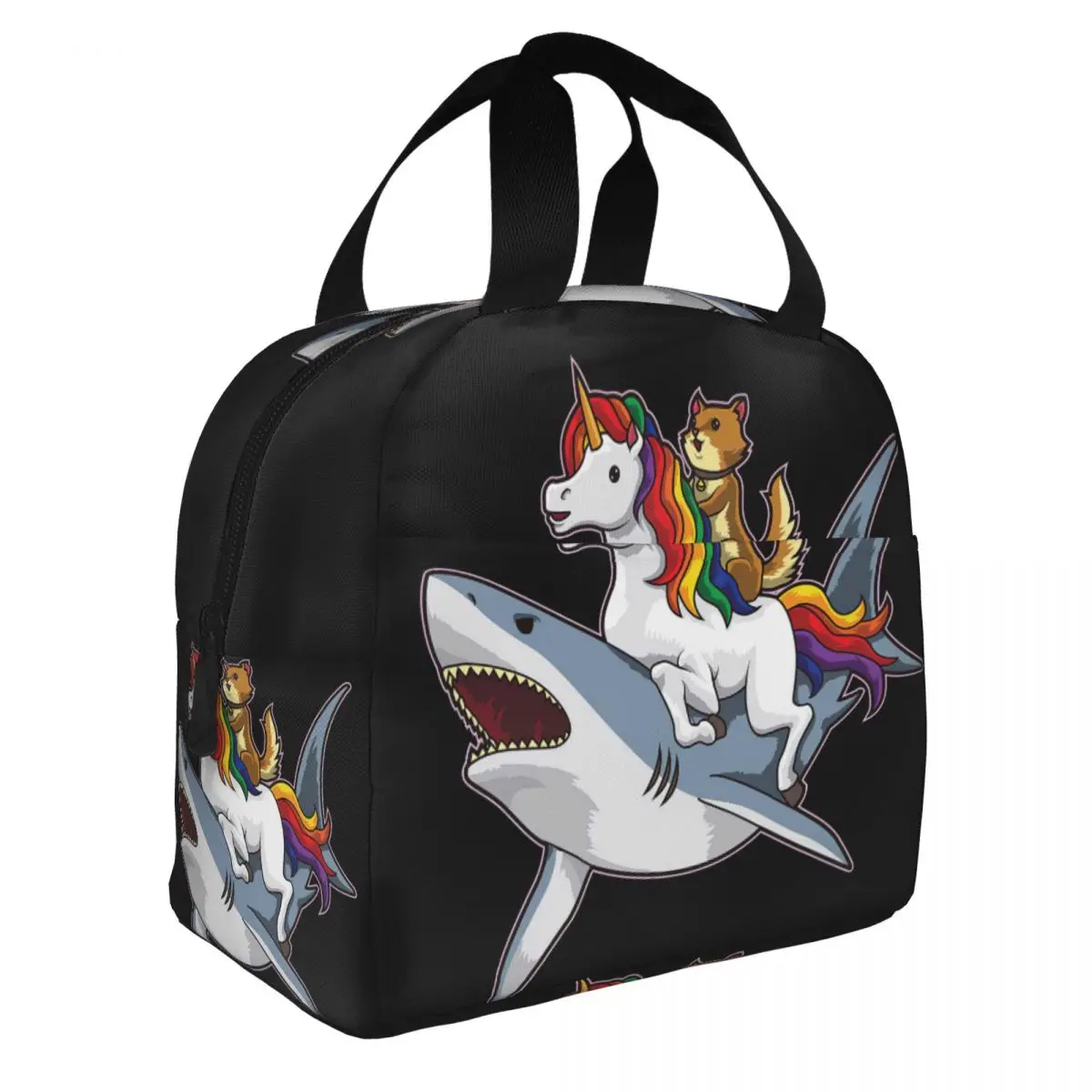 Shark Unicorn Cat Awesome Friendship Lunch Bento Bags Portable Aluminum Foil thickened Thermal Cloth Lunch Bag for Women Men Boy