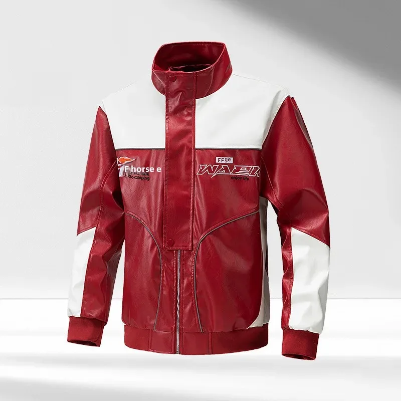 Мужская куртка из искусственной кожи Data Edition эксклюзивная Байкерская модель пары