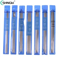 35pcsset 20cm straight knitting needles stainless steel crochet hooks for diy weave knitting tools sewing accessories