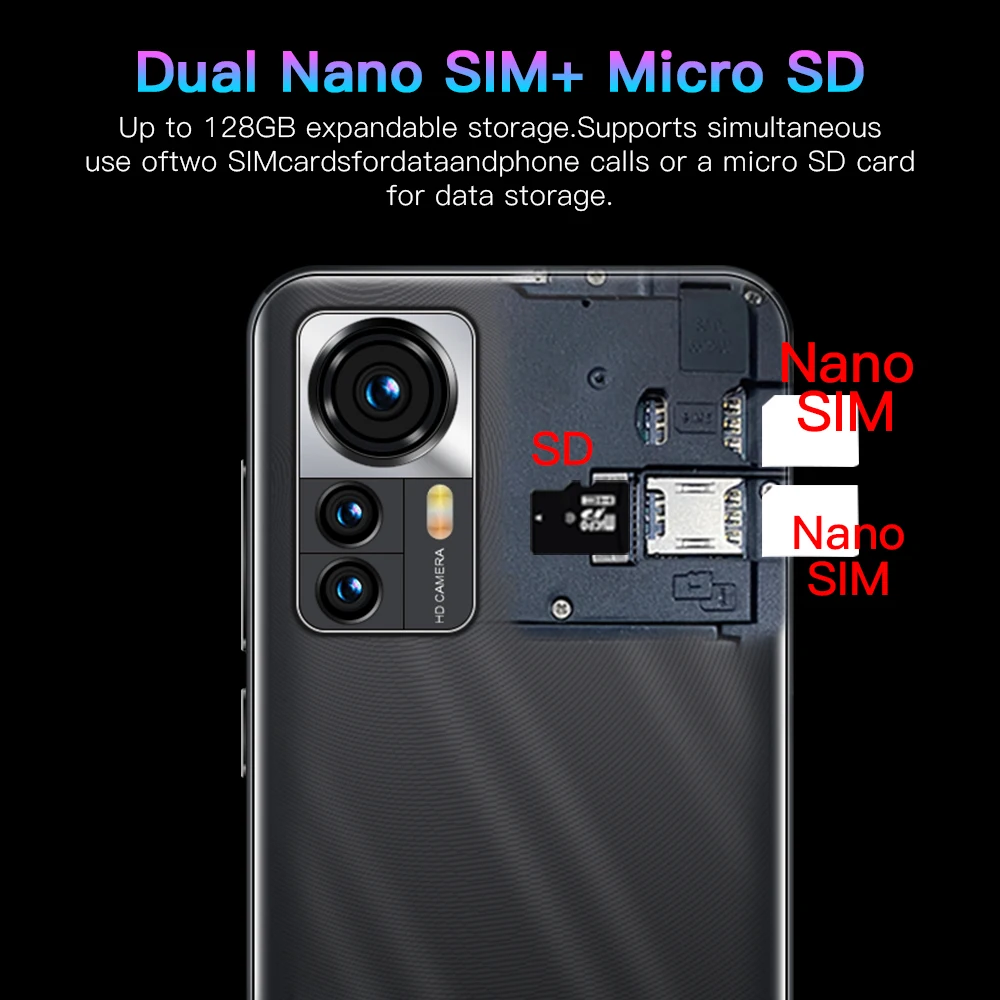Смартфон глобальная версия Cheap 12 Pro 5 0 дюйма 8 + 128 ГБ 24 48 МП 4800 мА · ч 10 ядер Android 11 MTK6983