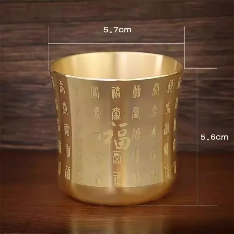 Бытовая посуда для питья латунный орнамент Будда Бог богатства чашка воды 1 шт.