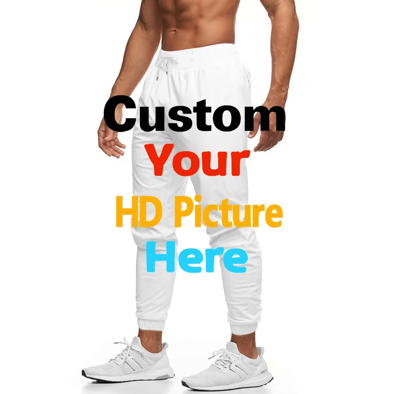 

OGKB Customized Sweat Pants Men's 3D Print Your Own Design Custom Personalized Sweatpants Male Elastic Waist Jogger Dropshipping