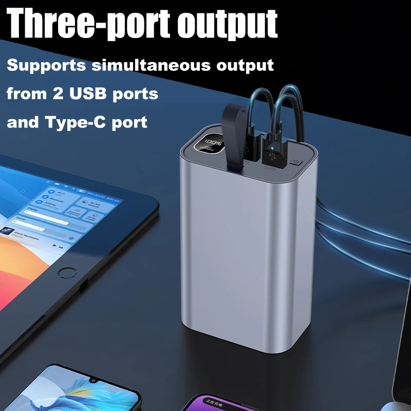 Фото DIY 6*21700 аккумулятор Power Bank комплект 30000 мАч светодиодный светильник для кемпинга PD/QC 22,5 Вт быстрая зарядка USB-C/микро вход алюминиевый корпус №3