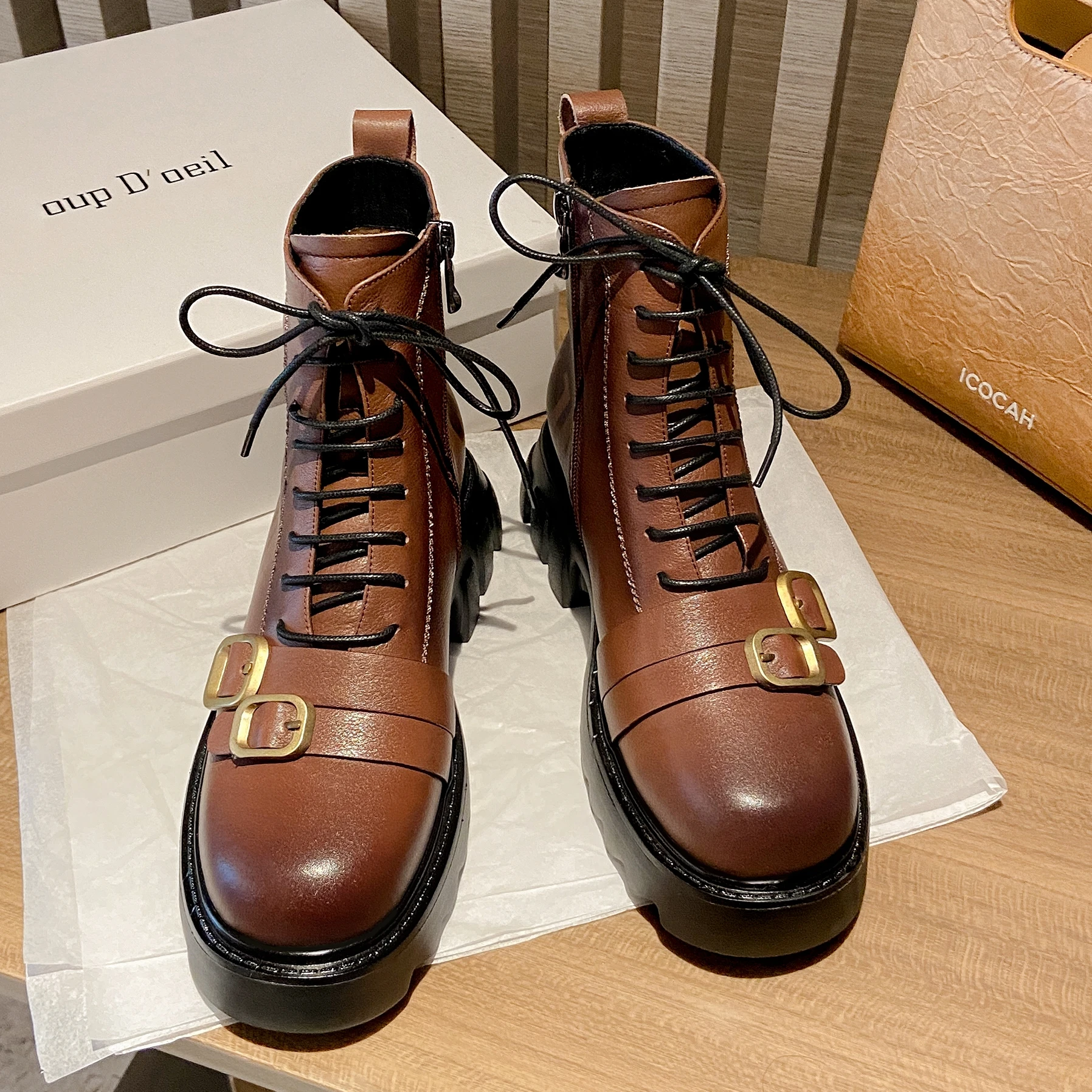 Локомотивные сапоги в британском стиле с металлической пряжкой и ремешком