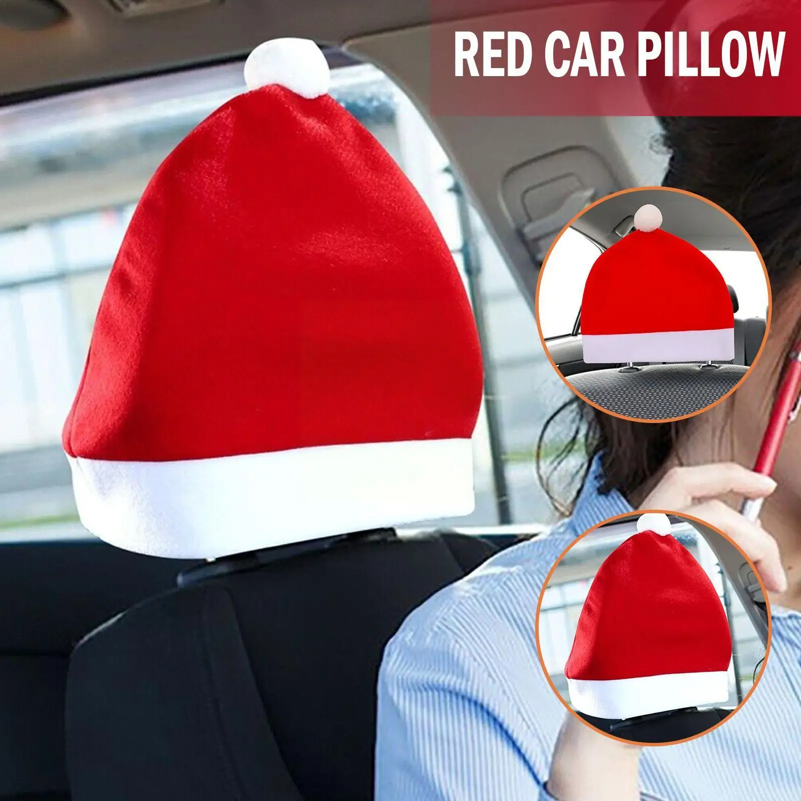 

Car Headrest Cover Santa Claus Hat Headrest Covers Functional Design Cute Decorations Interior Car 2022 Car Christmas X2s3