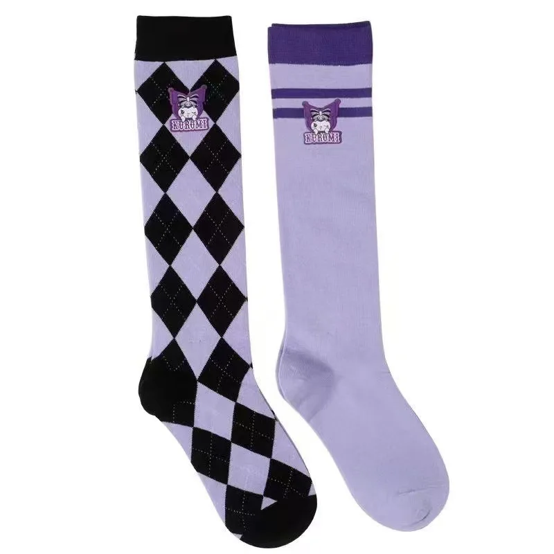 

Kawaii Sanrio Calf Socks Kuromi Accessories Cute Beauty Cartoon Anime Mid-Calf Socks Jk Purple Socks Long Socks Toys Girls Gift