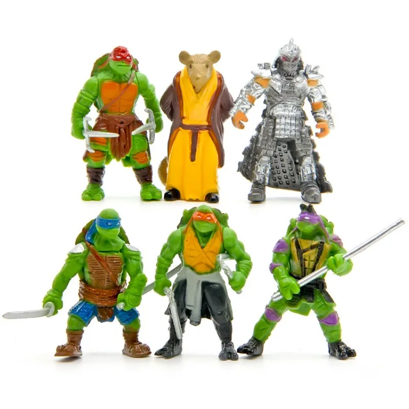 

Anime Teenage Mutant Ninja Turtles Action Figures PVC Leonardo Da Vinci Raphael Collection Model Set Children's Toys Gift