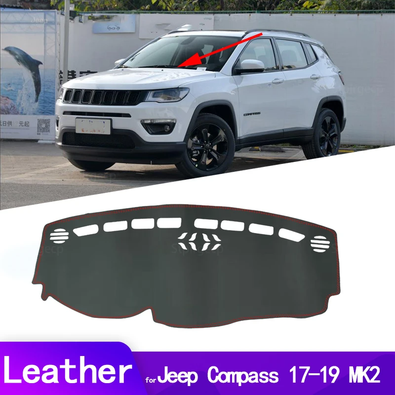 

PU Leather Dashmat Dashboard Cover Mat Carpet Car-Styling accessories for Jeep Compass 2017-2019 MK2 2nd Gen