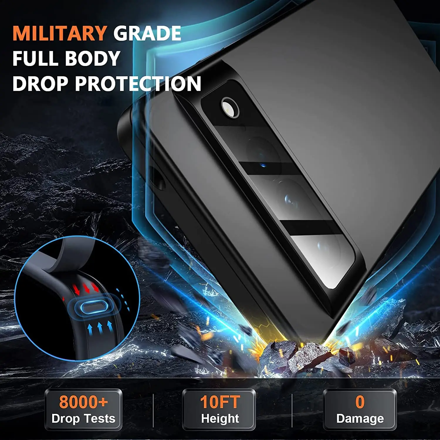 Conelz for Pixel 7 Pro Waterproof Case,IP68 10FT Shockproof with Built-in Screen Protector for Google Pixe 7 Pro Waterproof Case