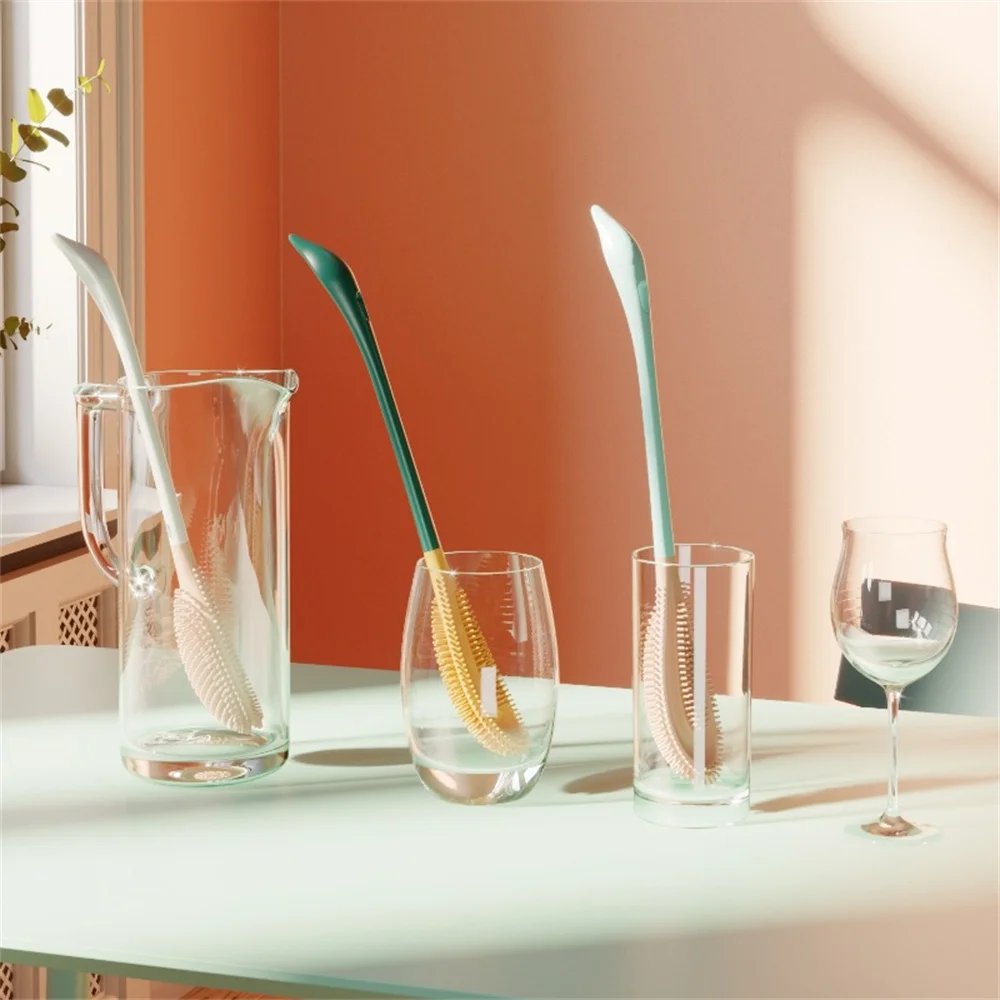 

Bathroom Bottle Brush Kitchen Cleaner Cleaning Brush Silicone Cup Brush Household Long-handled Cup Brush Insulation Cup Washing