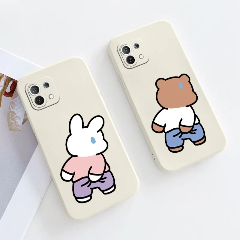 

Funny Bunny Case For Xiaomi Mi 11 lite Ultra 11i 11T 10T 9T Pro Lite 10 10S 9 8 lite Pro Poco F2 X2 F3 Pro Soft Phone Cover Case