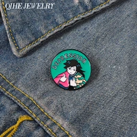 cartoon depression boy enamel pins brooches custom badges lapel clothes funny fans collection backpack hat women kids jewelry