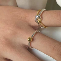 new contrast gold silver color knotted opening adjustable rings for women men personality special fashion jewelry gift