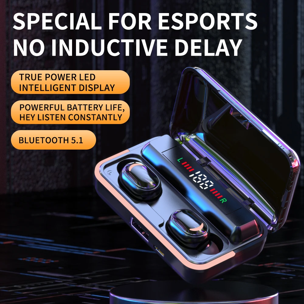 

TWS беспроводные Bluetooth-наушники; Гарнитура; Светодиодный дисплей; Наушники Bluetooth 5,1; Шумоподавление; Спортивные Игровые наушники с микрофоном