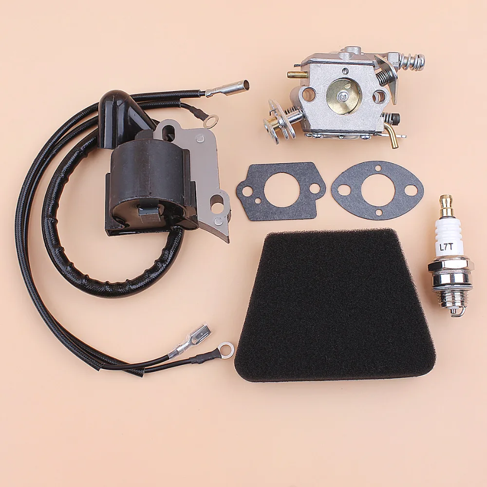 

Carburetor Air Filter Ignition Coil Module Spark Plug Kit Fit Partner 350 351 370 371 420 Chainsaw Parts Walbro 33-29 Carb