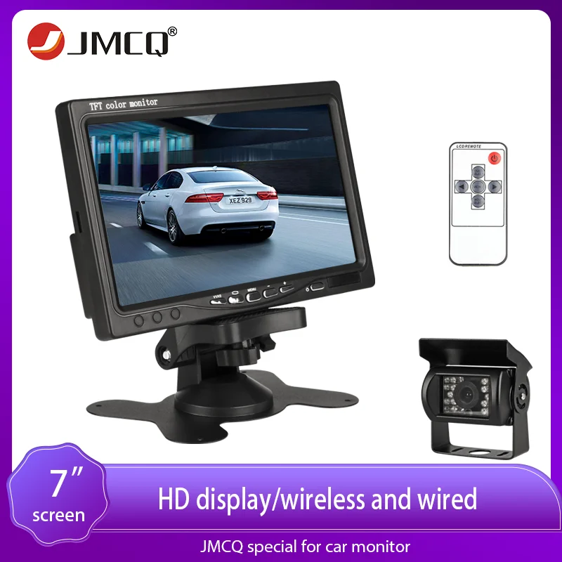 

JMCQ 7 Inch Wired Car monitor Car Rear View Monitor Parking Rearview System for Backup Reverse Camera Parking Rear view System