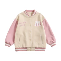 korean baseball uniform jackets for teenage girls spring and autumn contrast color stitching sport coats children clothing 2022