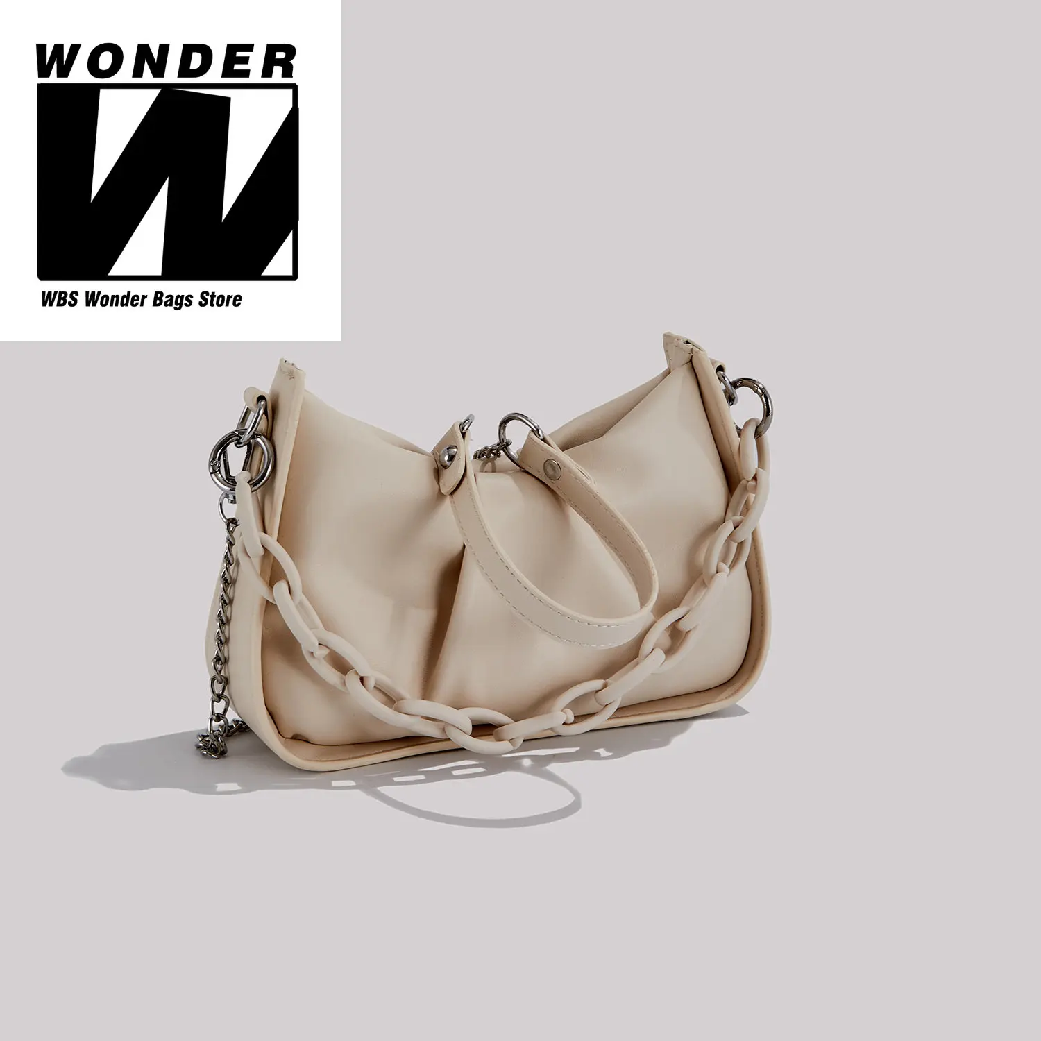 2023 Trendy Solid Color Chain Bag for Women Original Design Crossbody Hobo Bag Portable Texture Handbags PU Leather Light Weight