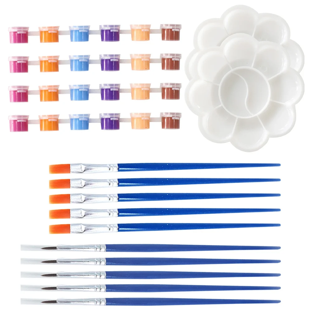 

1 Set of Children Painting Kit Kids Craft Paint Kit Graffiti Pigments Paint Brushes Kit Paint Supplies