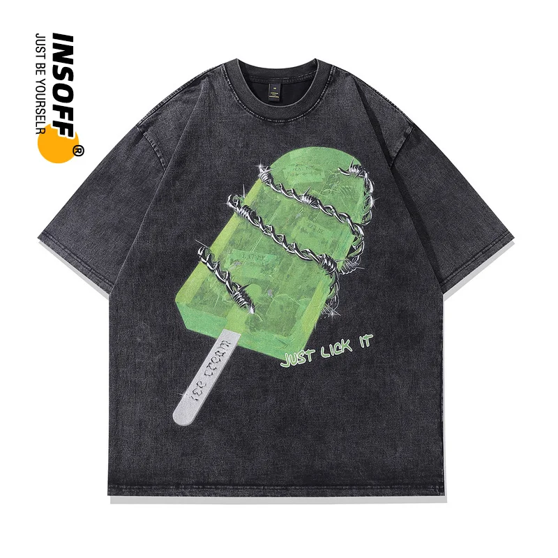 

Original Designer American Funny Printed Graphic High Quality 100% Cotton Washed Vintage Y2k Oversize Streetwear Summer T-shirt