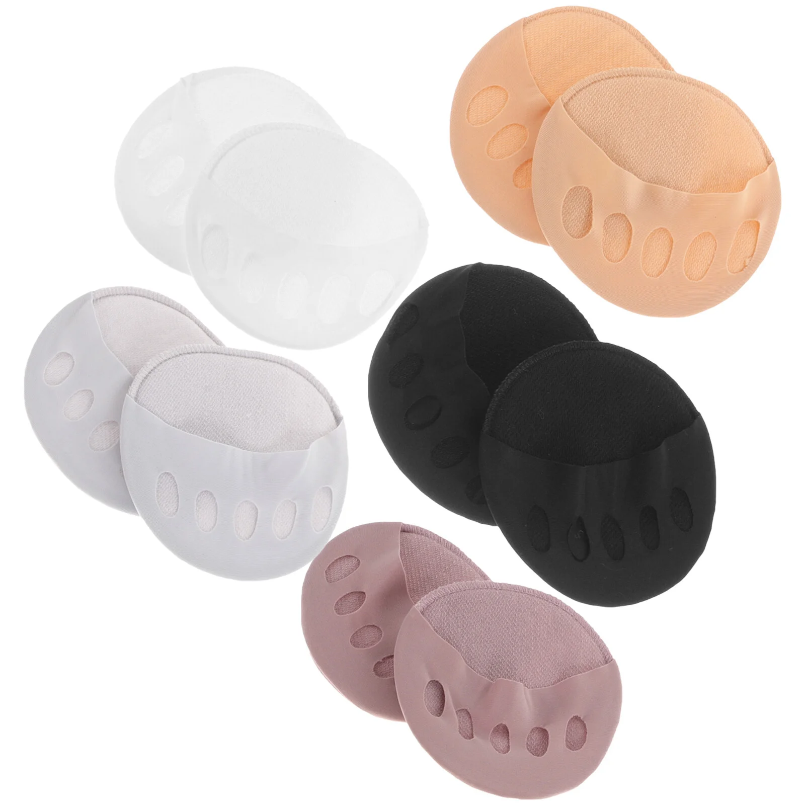 5 Pairs Foot Pads Heels Front Women Five Finger Socks Forefoot Half Five Fingers Summer Toe Palm Cotton Anti-skid Women's