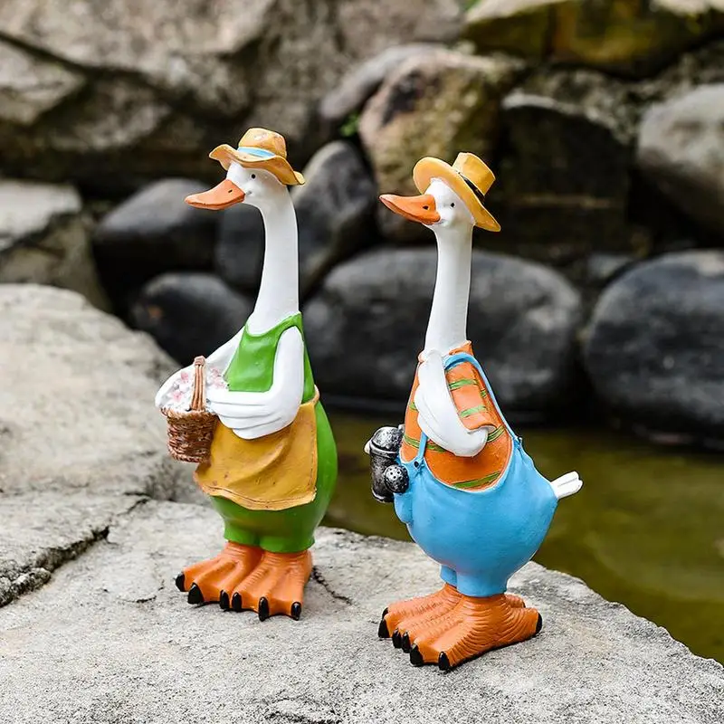 

Статуэтка из смолы, утка, украшения для сада, украшения для двора, скульптуры животных, Современное украшение для сада и ландшафта
