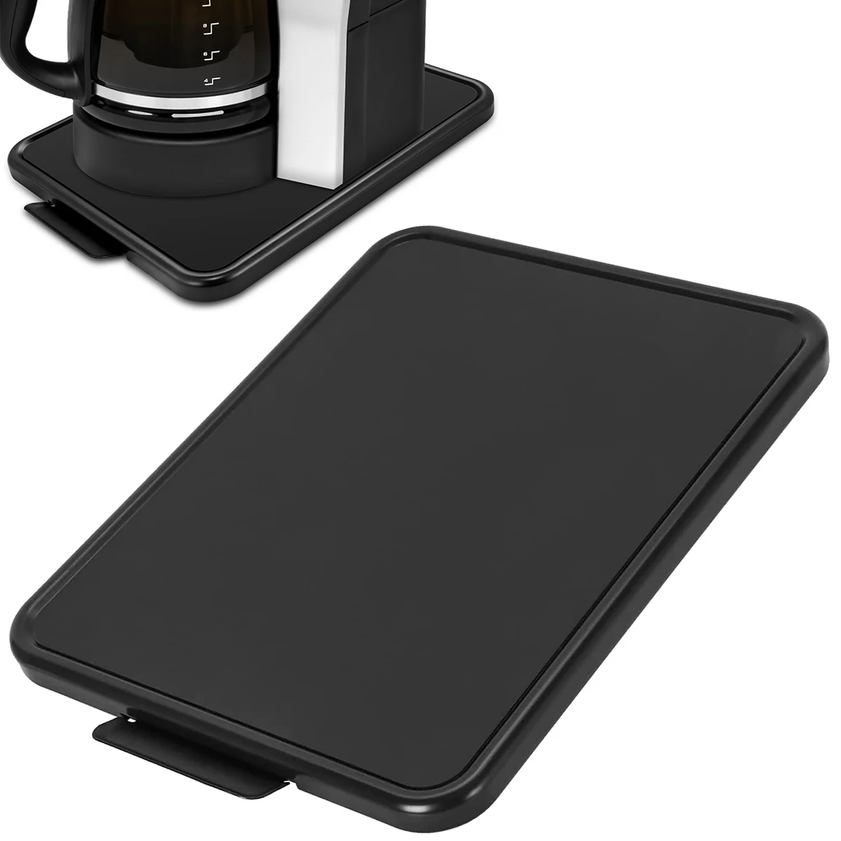 

Kitchen Appliance Sliding Tray with Smooth Wheels 16.14×11.81×0.8in Sturdy Under Cabinet Appliance Rolling Tray Non-slip