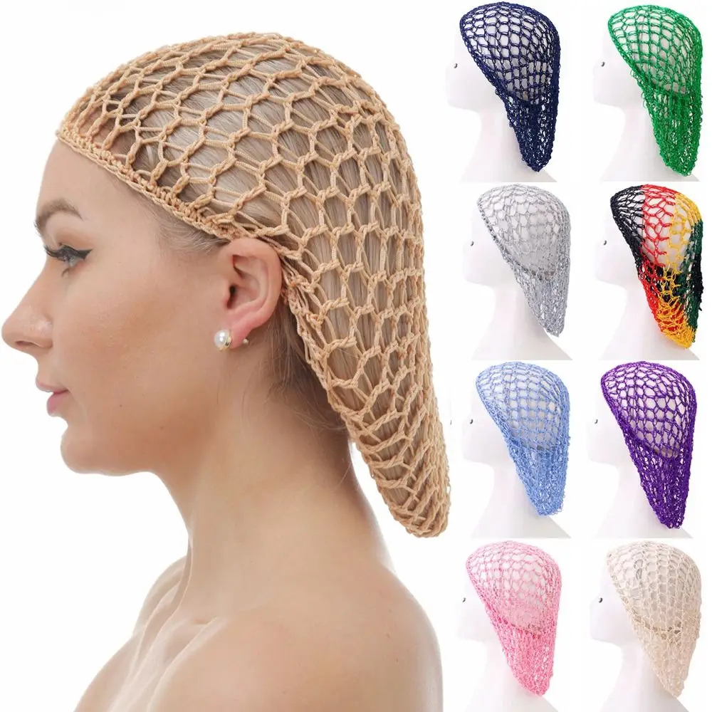 

Wide Band Mesh Crocheted Hairnet Women Ladies Turban Hair Accessories Wigs Mesh Soft Rayon Head Bands