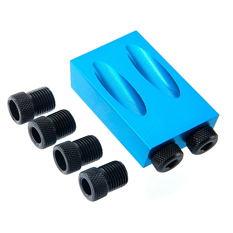 

Pocket Hole Jig Kit 6/8/10mm Drive Adapter for Woodworking Angle Drilling Holes Guide Wood Tools