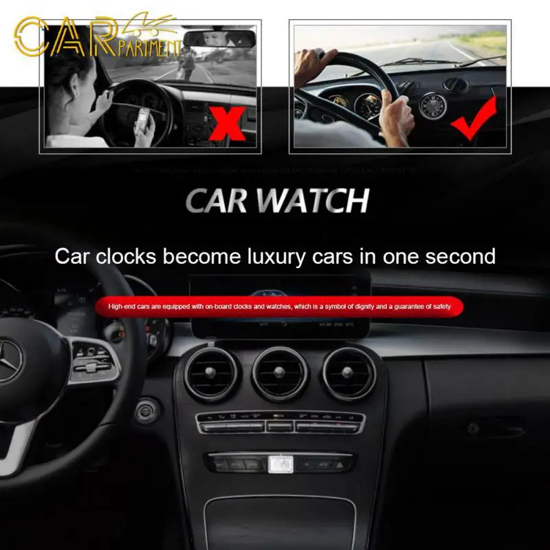 

Car Clock Luminous Automobiles Internal Stick-on High-precision Mini Digital Auto Ornament Electronic Quartz Clocks 1pcs