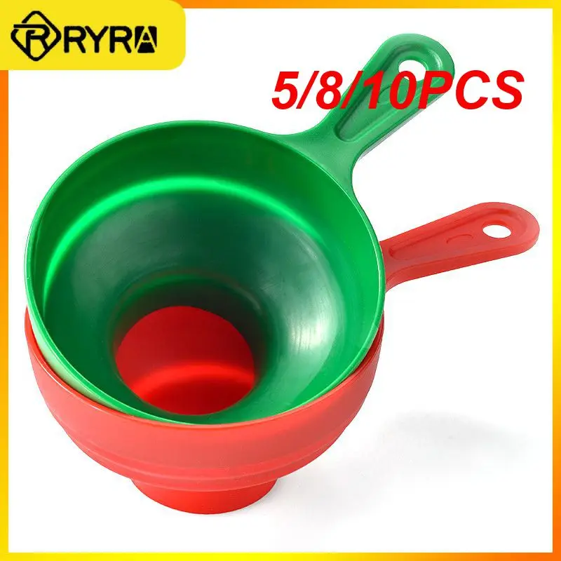 

5/8/10PCS Spice Funnel Spice Large Canned Jar Folding Funnel Large Canned Jam Silicone Telescopic Funnel Kitchen Tools