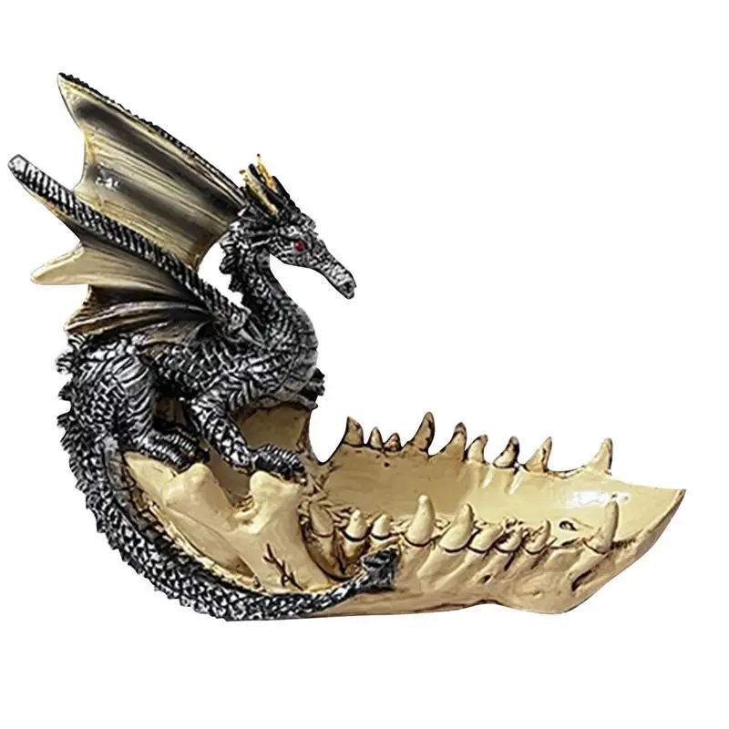 

Resin Dragon Storage Ornament Decor Dinosaur Skull Decorative Figurines Statue For Fish Tank Landscape Office Table Home Decor