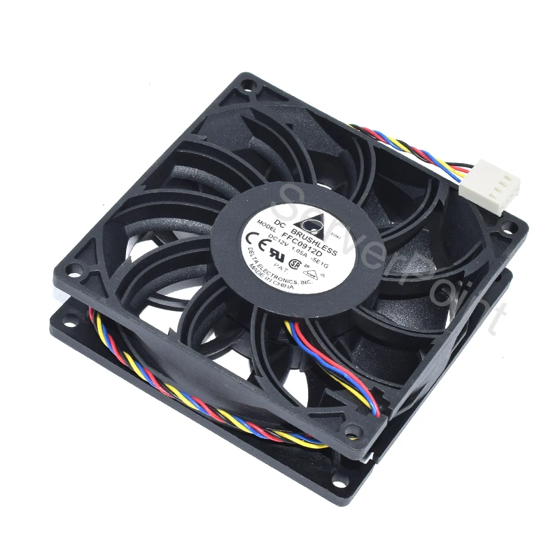 Новый FFC0912D DC 12V 1.05A 4-контактный 90x90x25 мм серверный квадратный охлаждающий вентилятор