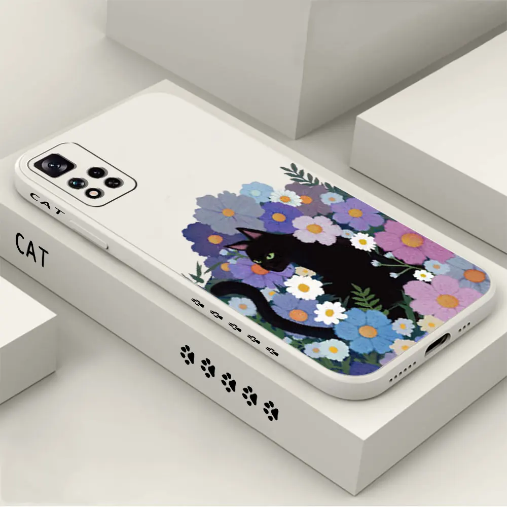 

String Cat Phone Case For Redmi Note 12 11 11T 11R 11E 11S 10 10T 9 9S 9T 8 7 7S Pro Plus Max 4G 5G Cover Funda Cqoue Shell Capa