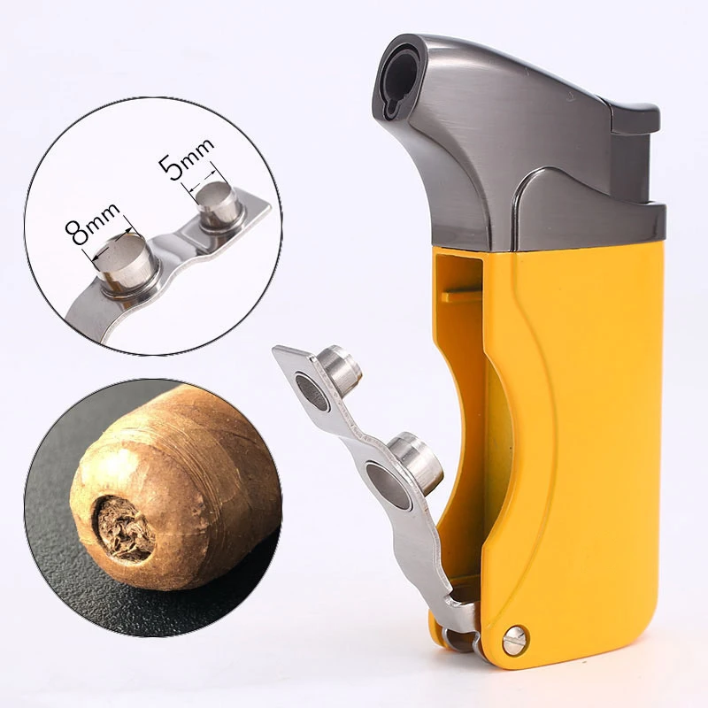 

Cigar Lighters Metal Windproof Butane Gas Lighter Refillable Torch Jet Flame Cigar Lighter With Cigar Punch Cigarette Accessorie