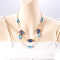 Богемное регулируемое ожерелье WEALTHYBOO синее