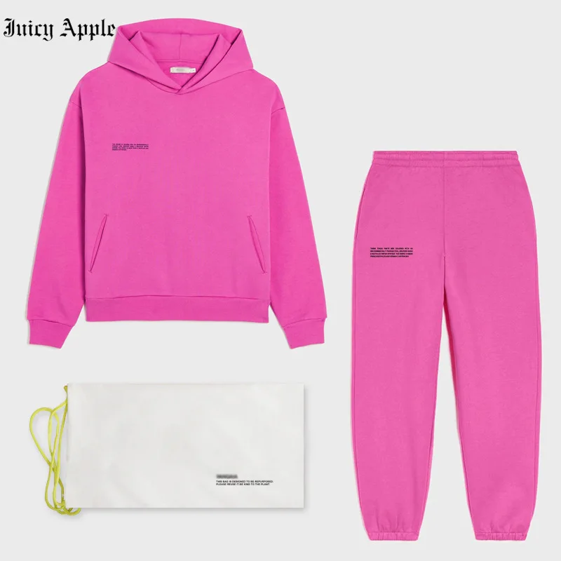 

Juicy Apple Cotton Tracksuits Women's Two Piece Sweatshirt And Pants Track Pants 2 Piece Jogging Outfits Jogging Sportswear Sets