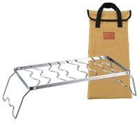 campingmoon foldable stove bracket lengthen and height adjustable height stainless steel stove holder net with storage bag